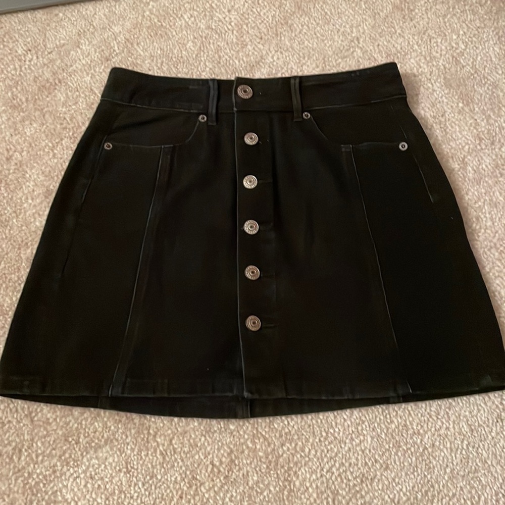 American Eagle, Black Denim Mini Skirt, Size 0